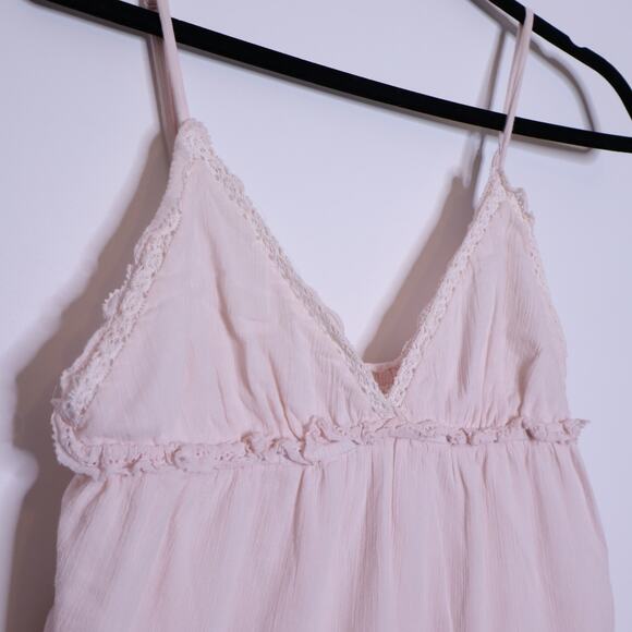SUNDAY BEST Aritzia Angela Mini Dress Mochi Pink Tiered Strappy Sleeve Women's S - Picture 6 of 12